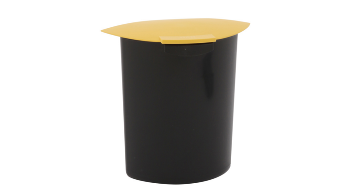 Ovale kunststof inzetbak met deksel, 6 ltr, zwart, VB 201839