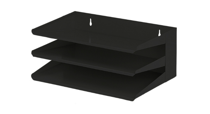 Metalen sorteerrek, 380x250x160 mm, 3-vaks, zwart, VB 122300
