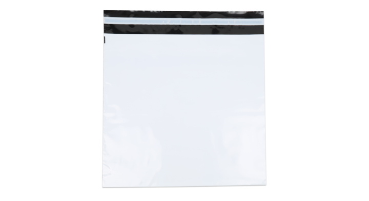 Verzendzak, plastic,  50x46cm+klep, wit (250 stuks)