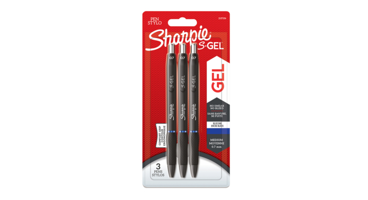 Gelschrijver sharpie 0,7mm blauw 3st(2137256)