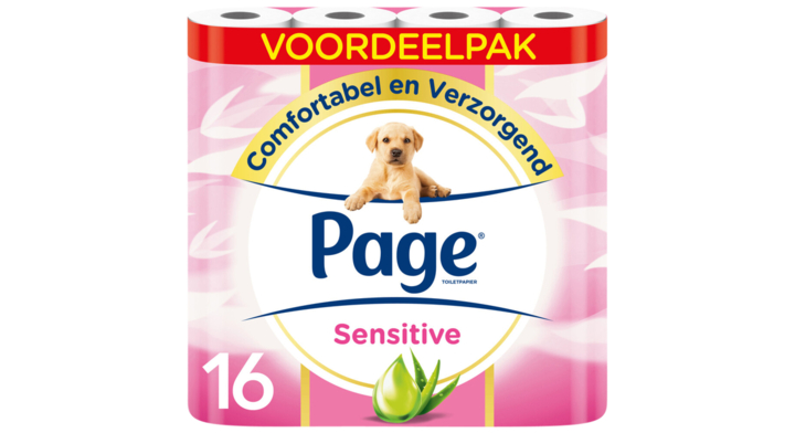 Page Sensitive | Toiletpapier | 140 Vel | 3-Laags | Wit | Aloë Vera (16 stuks)