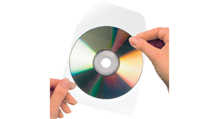 3L Office, cd/dvd hoes met klep, 127x127mm, transparant (10)