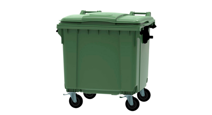 Afvalcontainer, 1100 liter, groen, VB 719068