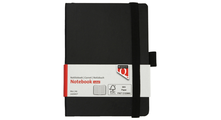 Notitieboek quantore a6 flex lijn 192blz 80gr zw(na)