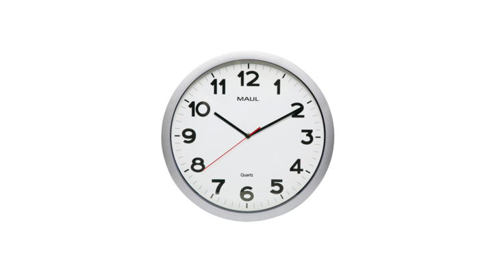 Wandklok maul step quartz ø40x5cm kunstst zil/wit(9054195)