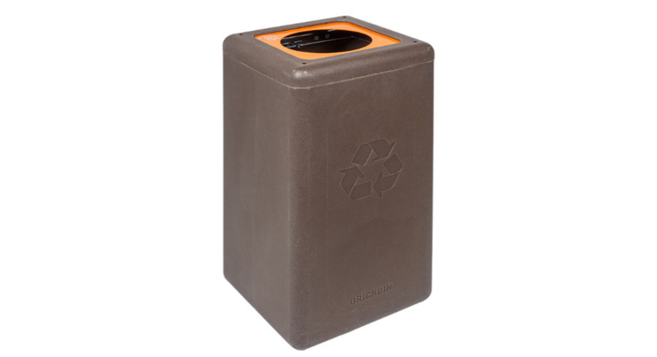 Brickbin, modulaire afvalscheidingsbak, 65 liter, bruin, VB 193783 | plastic
