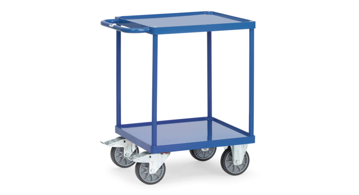 Stalen tafelwagen met rand, 600x600mm Draagverm. 500kg