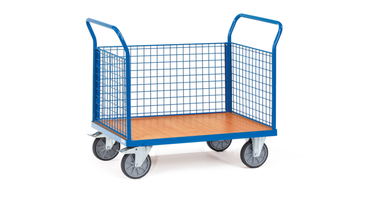 Driewandwagen met gaas, 1000x700mm Draagverm. 600kg