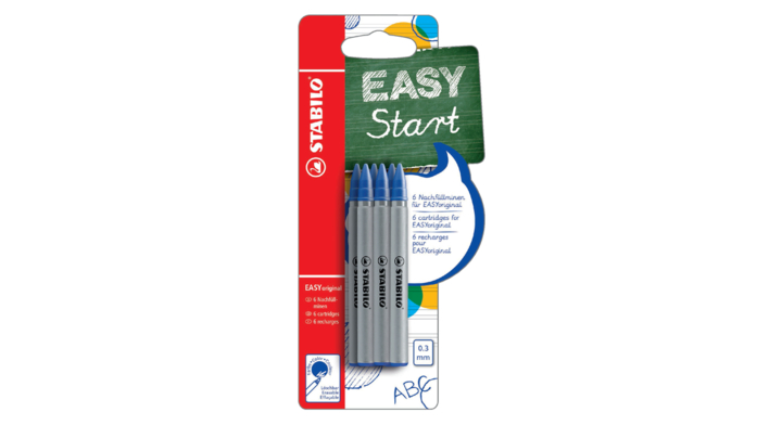 Rollerpenvulling stabilo easyoriginal f blauw blis/6st