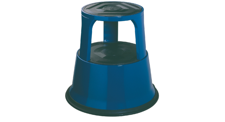 Opstapkruk metaal 42cm hoog verrijdbaar blauw