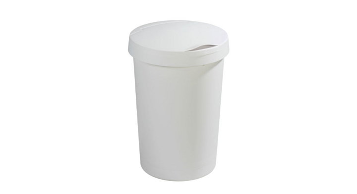 Twinga, afvalbak met klepdeksel, 45 liter, wit, VB 608016