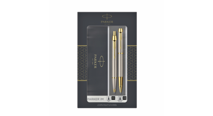 Balpen en rollerpen parker im brushed metal gt(2093217)