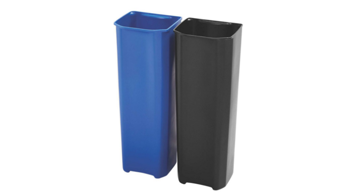 Rubbermaid, afvalbak, 2x25 liter, zwart/blauw, VB 225013