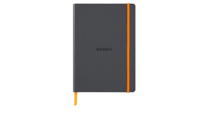 Notitieboek rhodia a5 lijn 80 vel 90gr titanium(117385c)