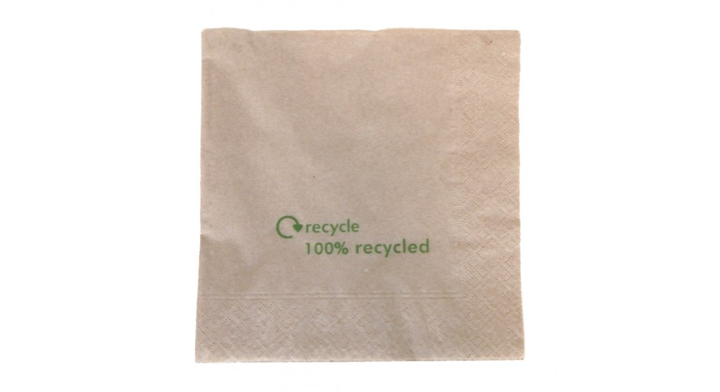 Servet, 33x33 cm, 2-laags, recycled ongebleekt (200 stuks)