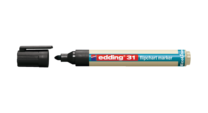 Viltstift edding 31 eco flipover rond 1.5-3mm zw(4-31001)