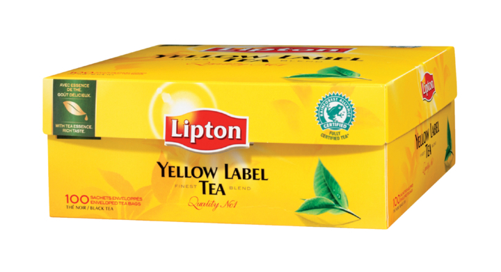 Lipton, thee zonder envelop, 1,5 gram, yellow label, 25109101 (100 stuks)