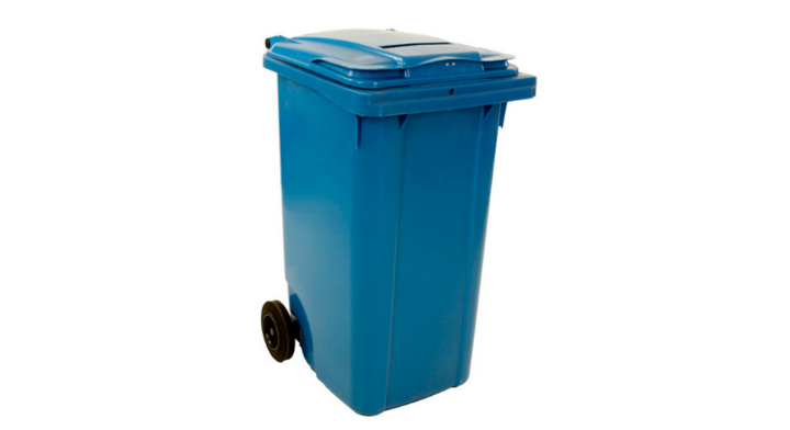 Afvalcontainer t.b.v. vertrouwelijk afval, 240 liter, blauw, VB 240400