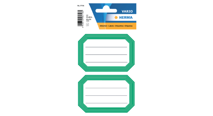 Etiket herma 5716 boek 82x55mm groene rand lijn