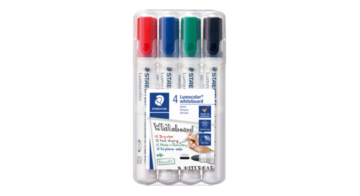 Viltstift staedtler 351 whiteboard rond 2mm 4st