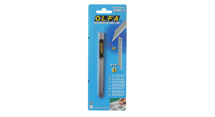 Snijmes olfa sac1 9mm met metalen houder(sac1)
