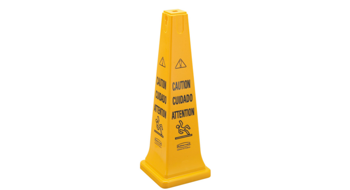 Stapelbare waarschuwingskegel 'wet floor', geel, VB 006276