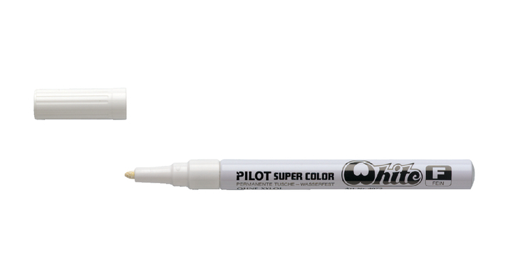 Viltstift pilot super sc-w-f perm rond 1mm wit