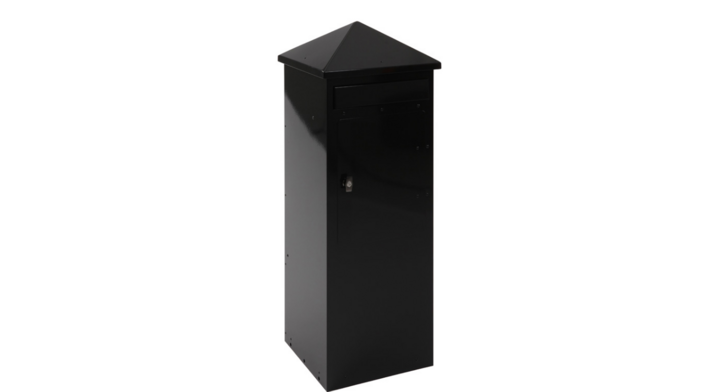 Staande brievenbus, 390x390x1080mm, zwart, VB 441010