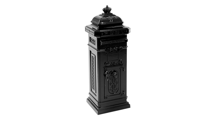 Staande kolombrievenbus, 330x365x1100 mm, zwart, VB 441710