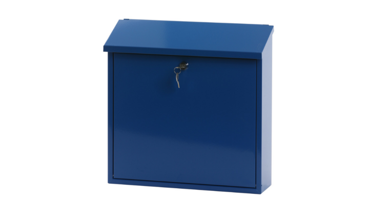 Wandbrievenbus Malagan, 370x115x370 mm, blauw, VB 440050