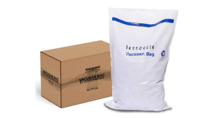 Vacuum, fleece, zak, PA/PE, 60.5x100cm, wit (100 stuks)