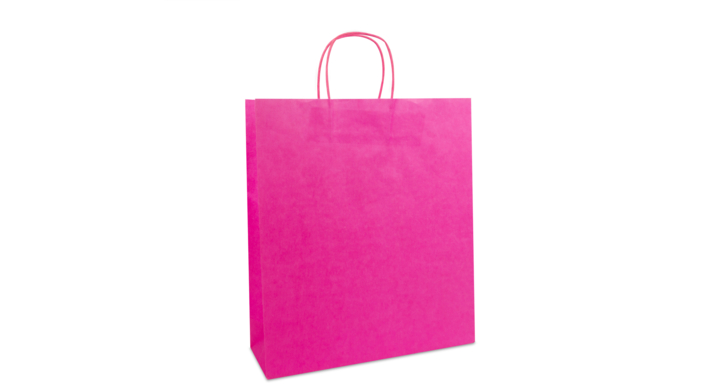 Draagtas, papier, gedraaid koord, 35+12x40cm, roze (250 st)