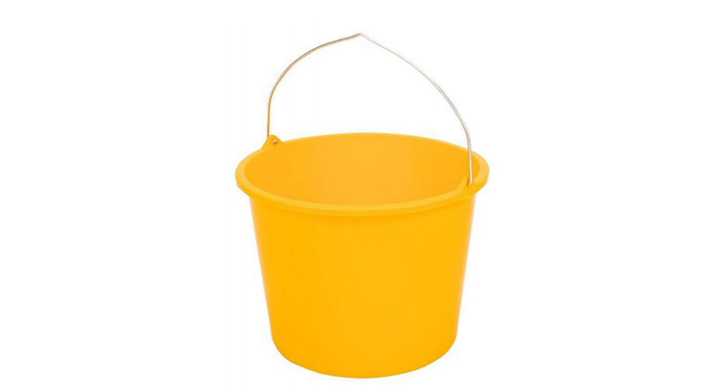 Ronde bouwemmer, 12 liter, geel, VB 125000 (1 stuk)