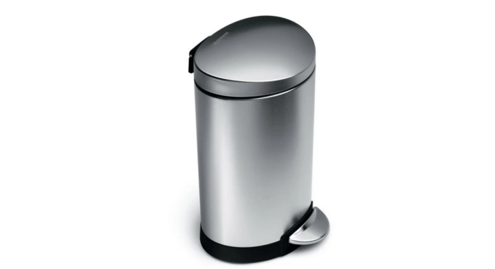 Simplehuman, halfronde afvalbak, 10 liter, zilver, VB 006987