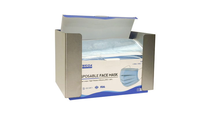 Dispenser Mondmaskers | 198x134x105mm | RVS | Horizontaal