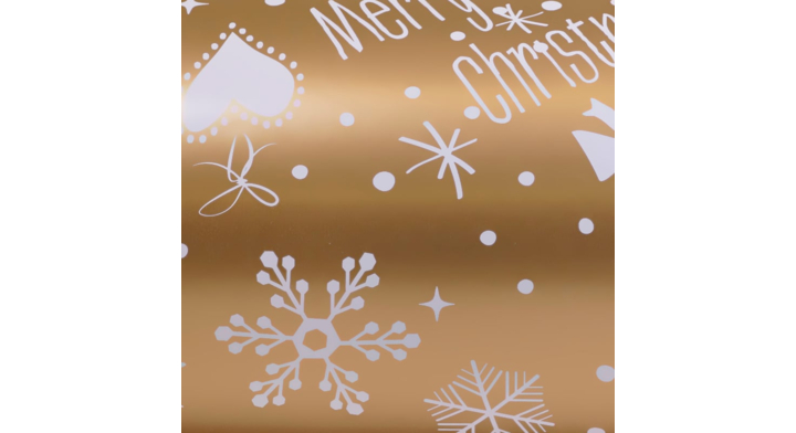 Cadeaupapier Kerst, 50cm x 200 meter, D90174, goud