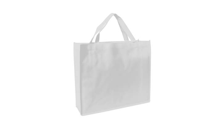 Shopper, non-woven, 40+12x35cm, korte lus, wit (100 stuks)