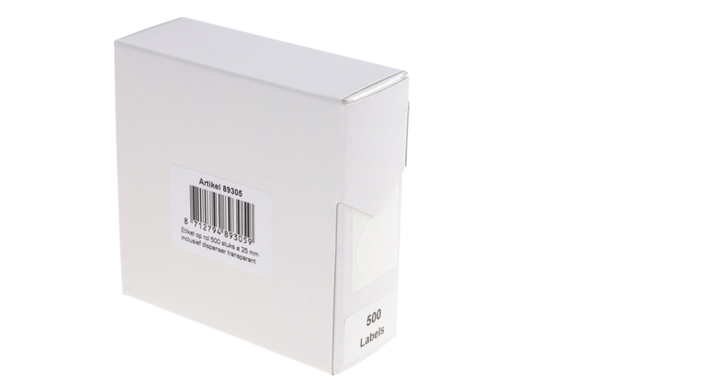 Etiket rillprint 25mm 500st op rol transparant(89305)