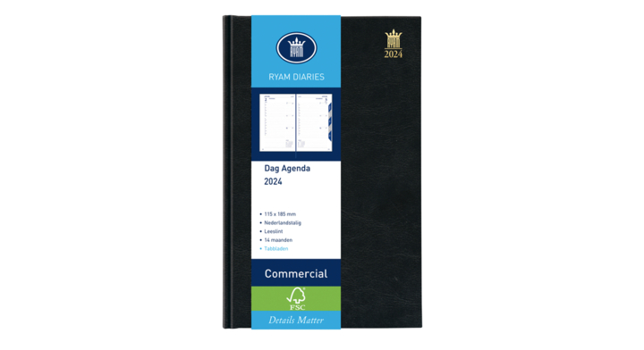 Agenda ryam commercial 2025, 1dag/1pag, 115x185mm