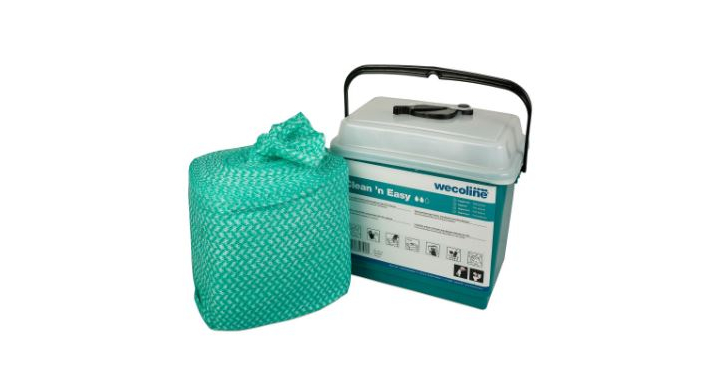 Wecoline Clean 'n Easy, desinfectiedoek in emmer, 30x30cm, 70% alcohol (150 stuks)