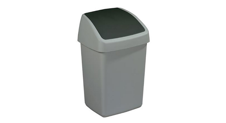 Delta, swingafvalbak, 10 liter, grijs/zwart, VB 133105