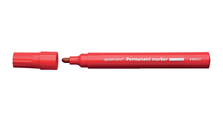 Quantore, permanent marker, 1-1.5mm rond, rood