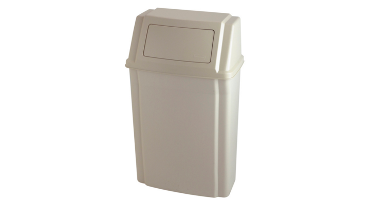 Slim Jim, wandafvalbak, pushdeksel, 57 liter, beige, VB 007822