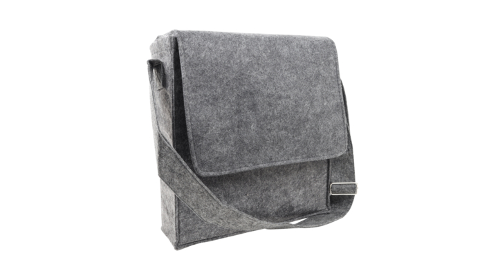 Schoudertas, 33+12x35cm, vilt, donkergrijs (50 stuks)