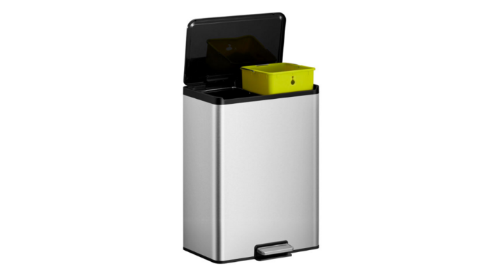 Eko , recycler pedaalemmer, 2x20 liter, mat RVS, VB 822840