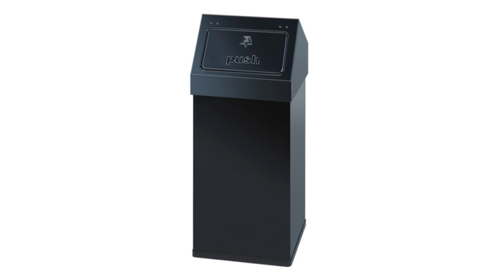 Carro-Push, afvalbak, 55 liter, zwart, VB 950100