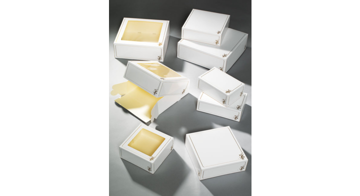 Gebaksdoos met venster, 30x30x5cm, dessin 573, Ds/150 stuks
