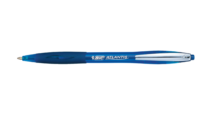 Balpen bic atlantis metalen clip blauw(902132)