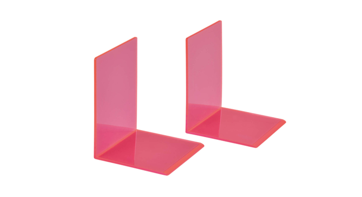 Boekensteun maul 10x10x13cm acryl neon rood(3513621)