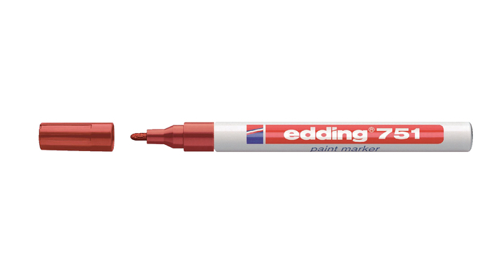 Viltstift edding 751 lak rond 2mm rood(841002)